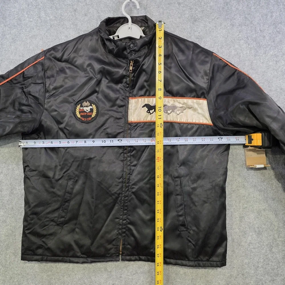 Vintage 1979 Indy 500 Mustang Jacket Mens XL Black Racing Horizon Pace Car USA